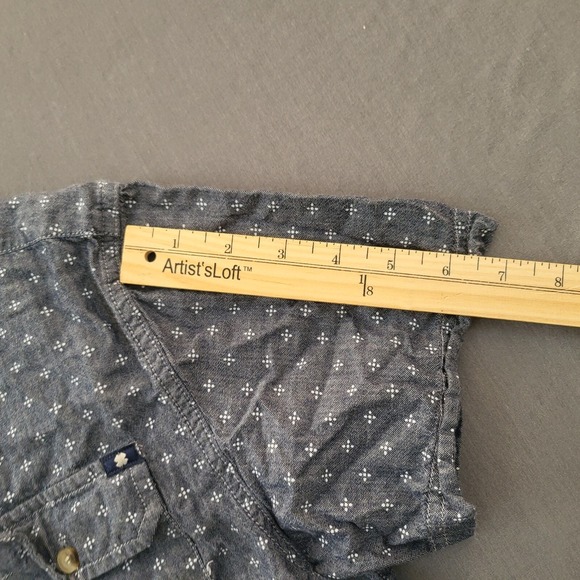 Lucky Brand Kids Boys Short Sleeve Button Down Shirt Size XL Blue Print - Picture 7 of 15